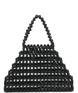 Beaded Designer Tote Bag YW-0001 BLACK